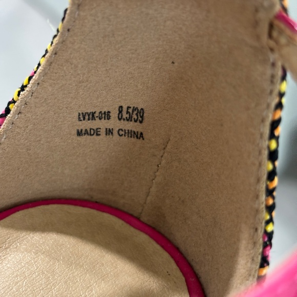 Chinese Laundry Strappy High Heel Sandals - Fuchsia & Orange Size 8.5 - Picture 10 of 12